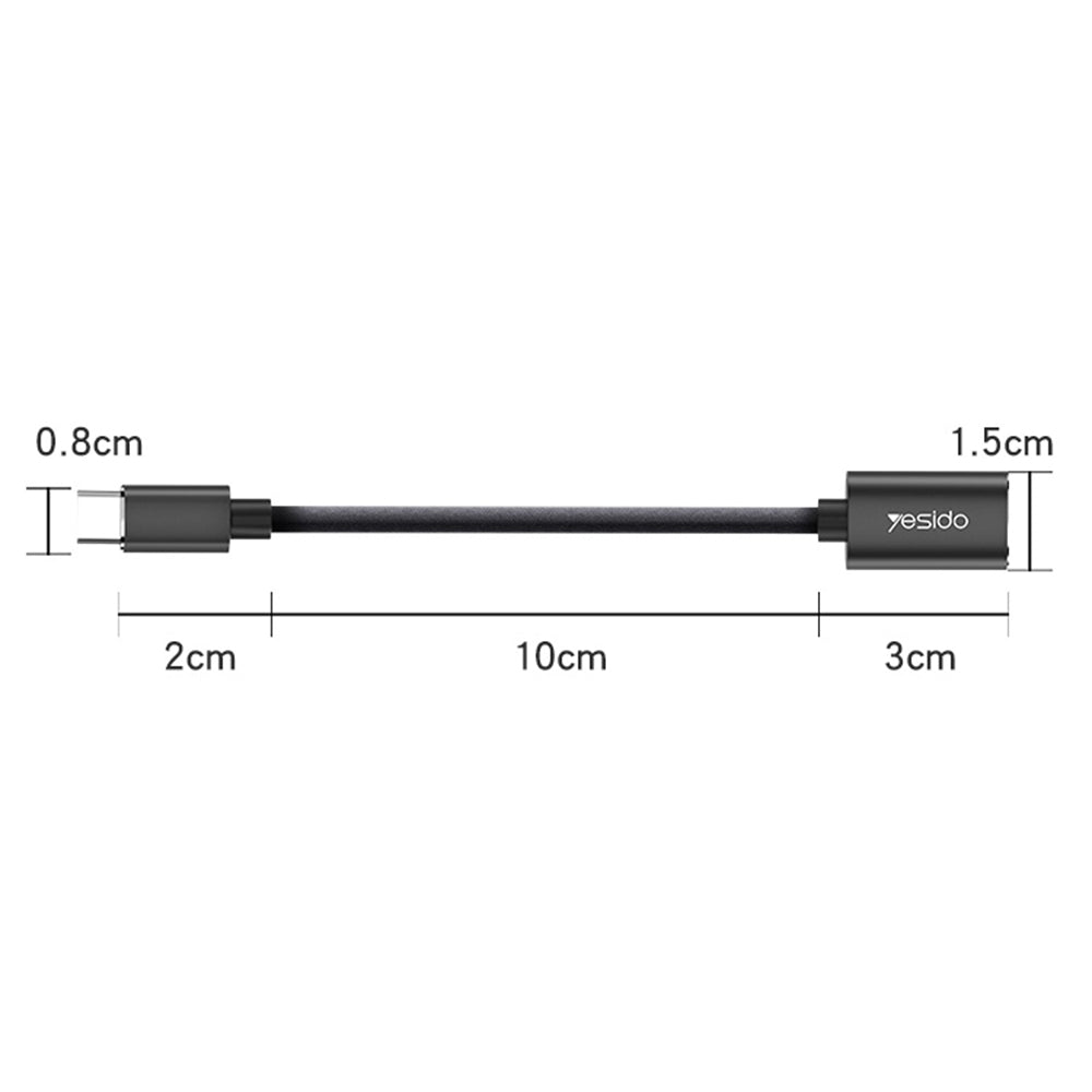 Adaptér OTG USB-C - USB-A Yesido GS01, Čierny