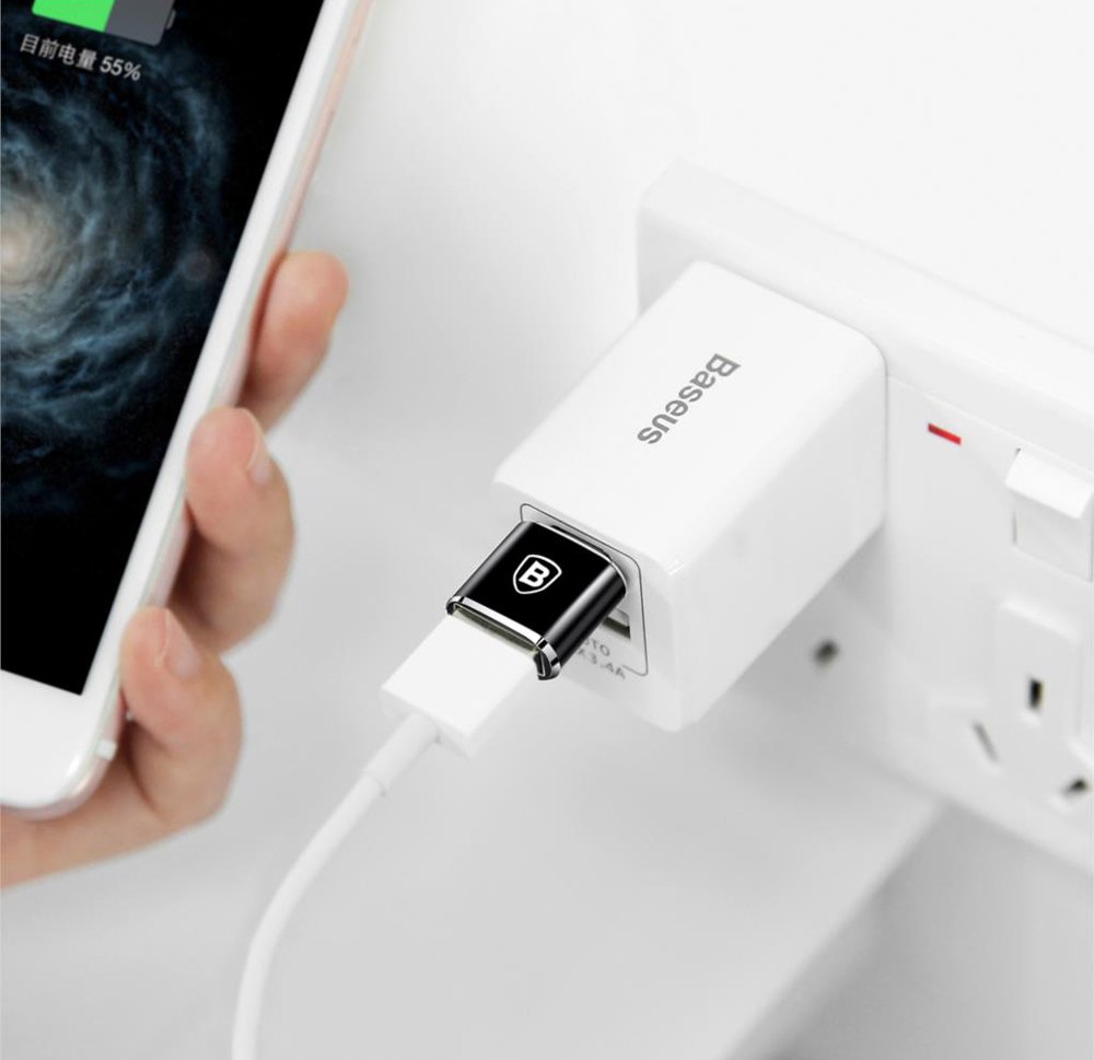 Adaptér OTG USB-C - USB-A Baseus, Čierny CATOTG-01