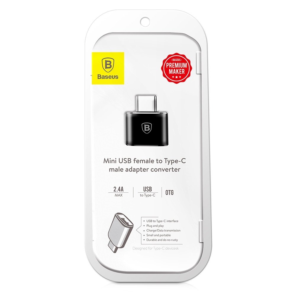 Adaptér OTG USB-C - USB-A Baseus, Čierny CATOTG-01