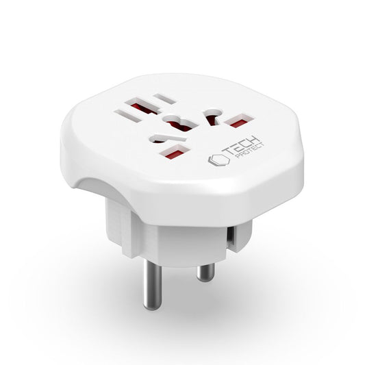 Sieťový adaptér Tech-Protect US / UK / AU / AU / FI / CN - Európa, biely