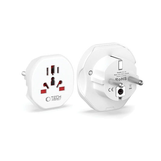 Sieťový adaptér Tech-Protect US / UK / AU / AU / FI / CN - Európa, biely