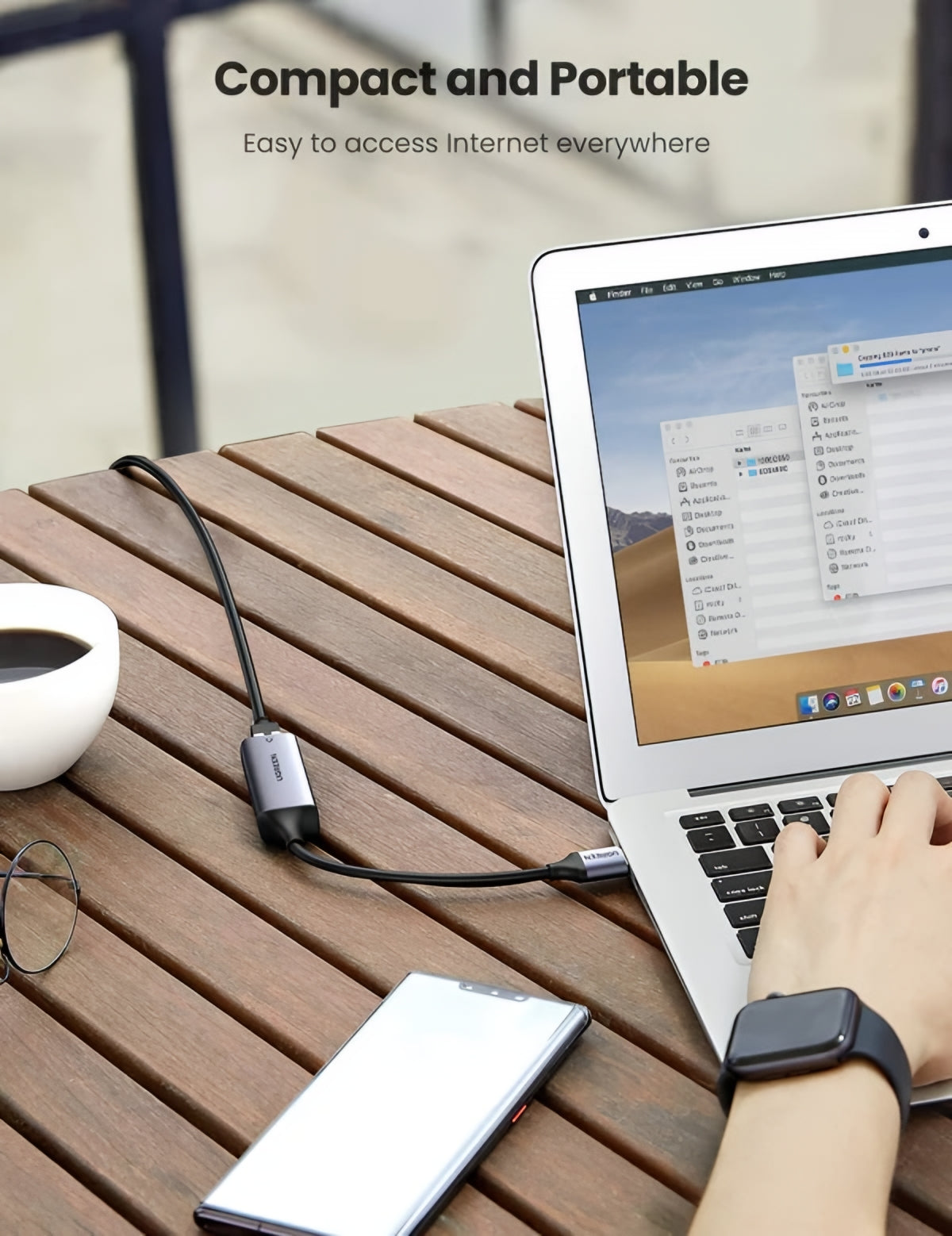 Sieťová karta UGREEN CM209, RJ45, USB, Sivá