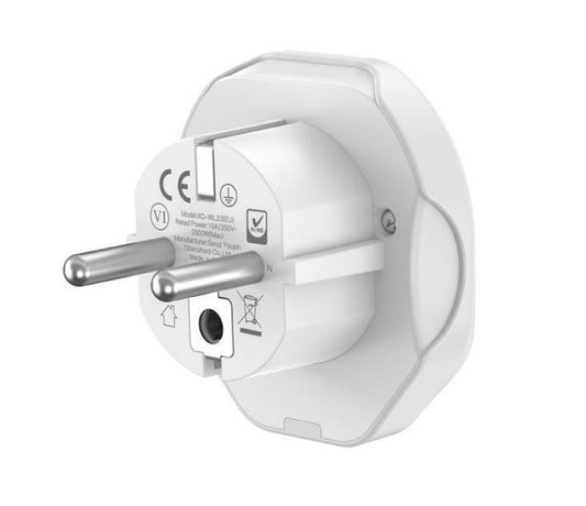 Sieťový adaptér XO Design WL23 US / UK / AU / AU / FI / CN - Európa, biely