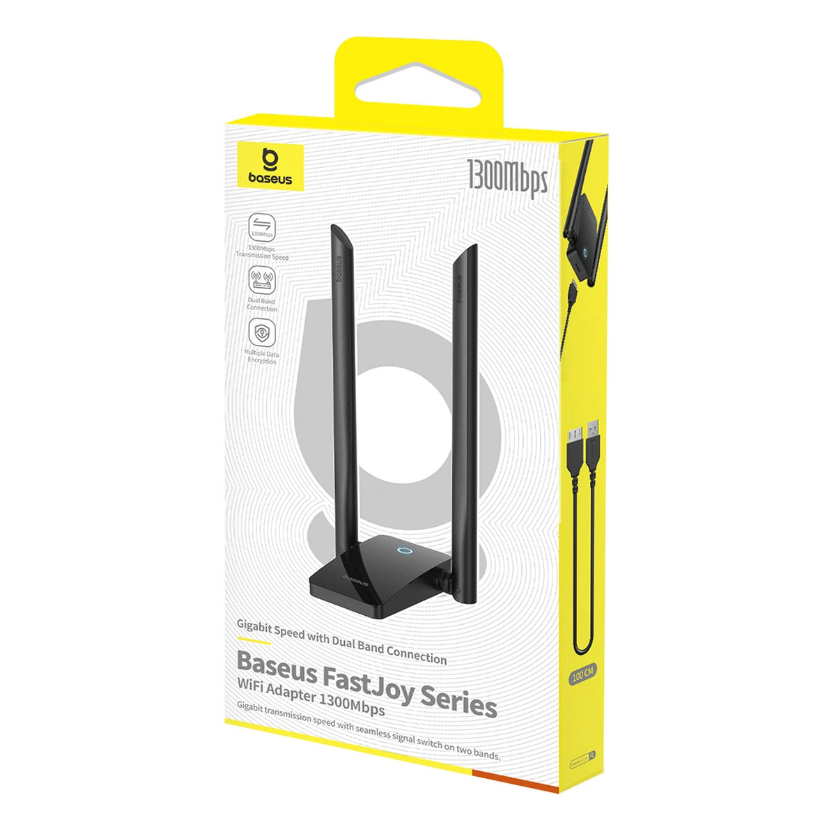 Bezdrôtový adaptér Baseus FastJoy, Dual Band, Wi-Fi 6, 1300 Mb/s, čierny B01317600111-05