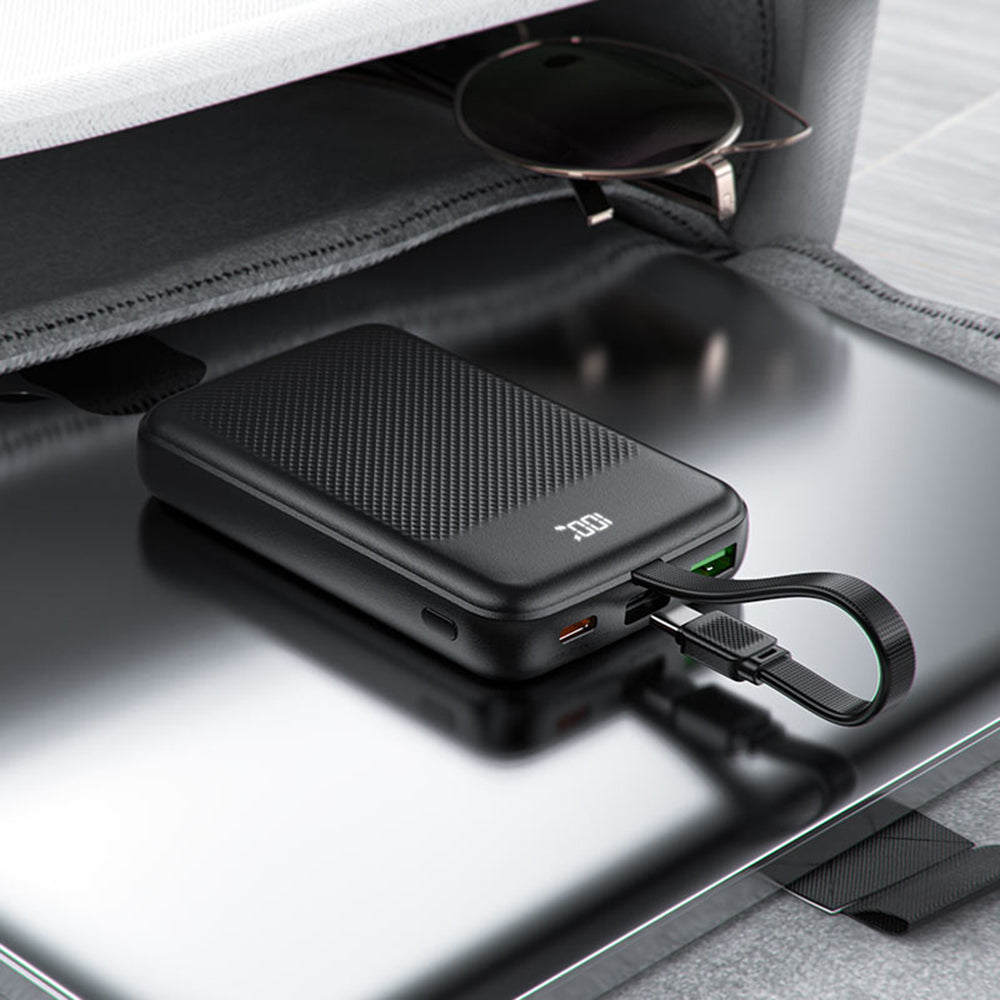 Externá batéria Acefast M13, 10000mAh, 22.5W, QC + PD, 1 x USB-A - 2 x USB-C, Čierna