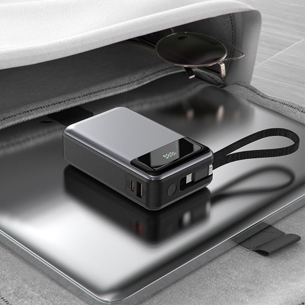 Externá batéria Acefast M21, 20000mAh, 65W, QC + PD, 1 x USB-A - 2 x USB-C, Čierna
