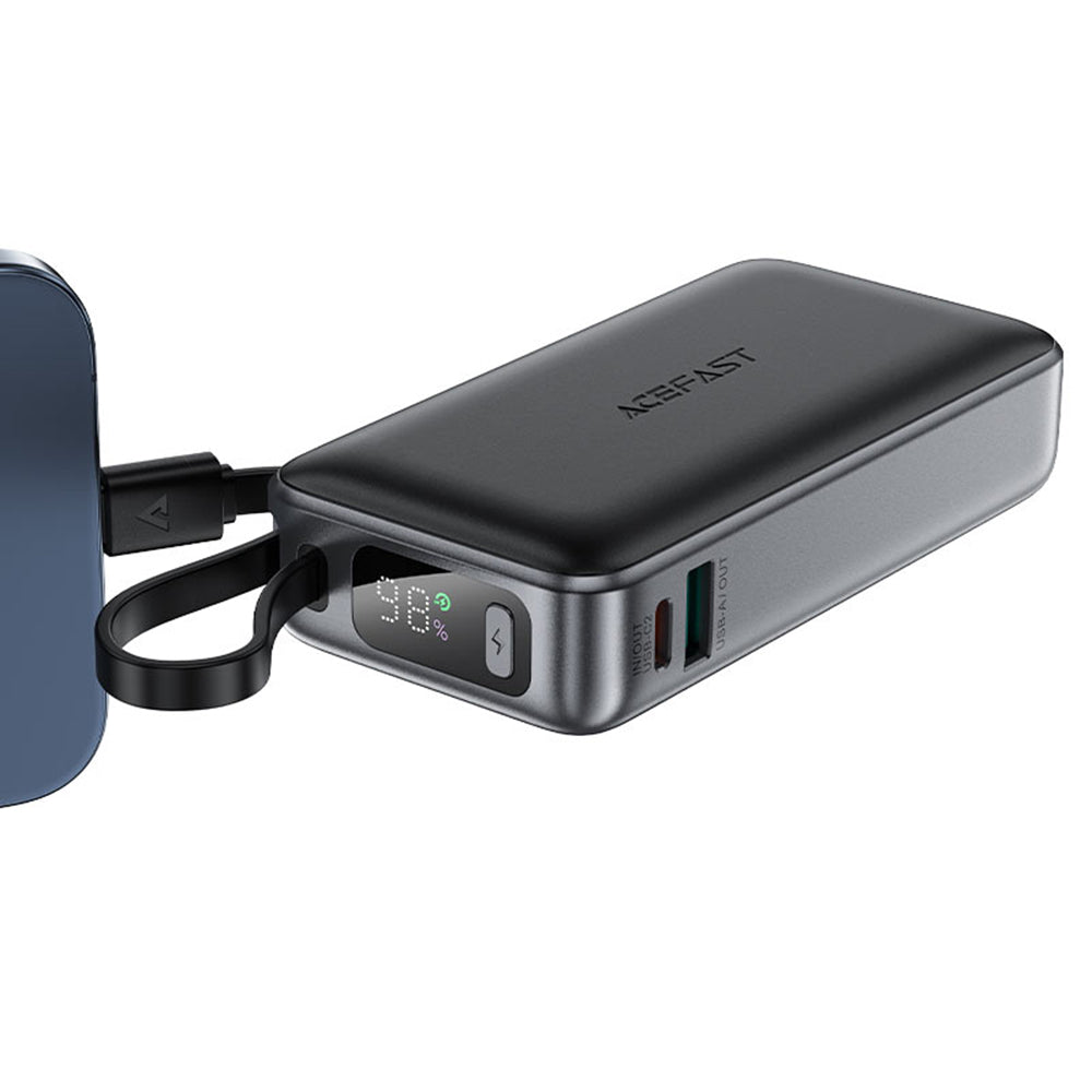 Externá batéria Acefast M7, 10000mAh, 30W, QC + PD, 1 x USB-A - 2 x USB-C, Čierna