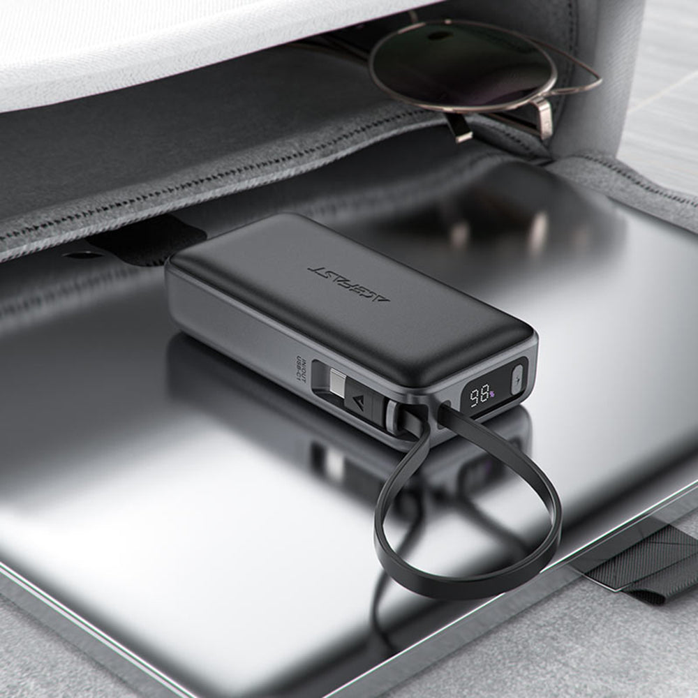 Externá batéria Acefast M7, 10000mAh, 30W, QC + PD, 1 x USB-A - 2 x USB-C, Čierna