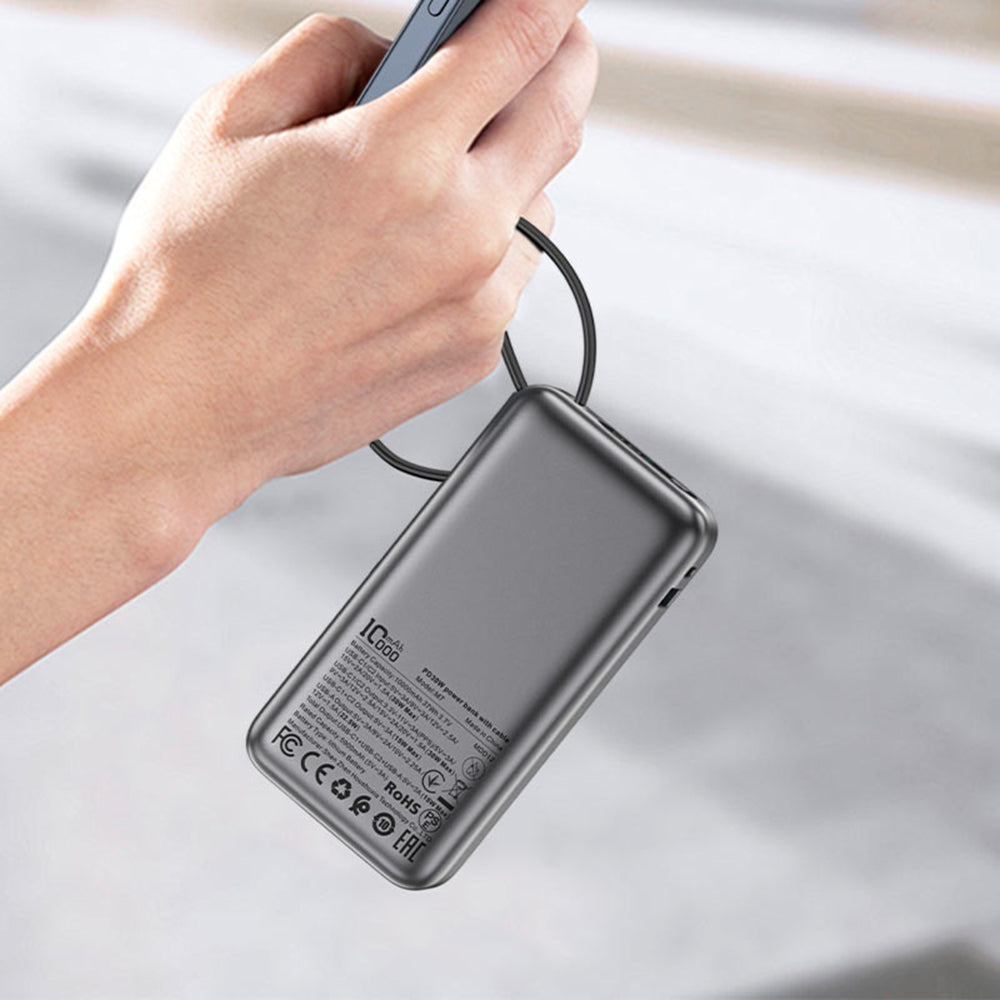 Externá batéria Acefast M7, 10000mAh, 30W, QC + PD, 1 x USB-A - 2 x USB-C, Čierna
