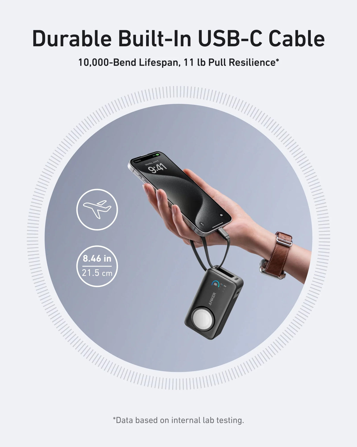 Externá bezdrôtová batéria Anker MagGo, 10000mAh, 35W, PD + QI, 1 x QI - 2 x USB-C, Čierna A1657011