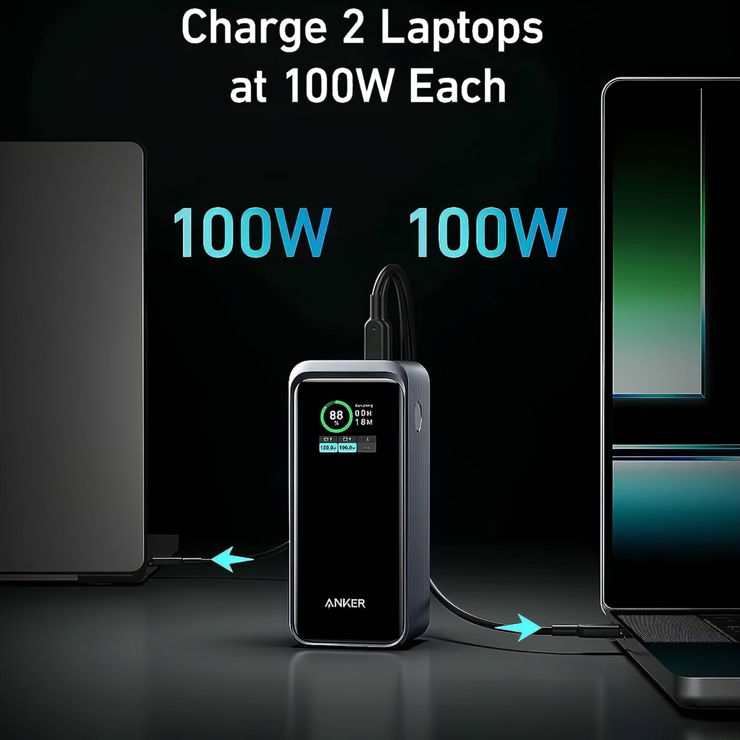 Externá batéria Anker Prime, 20000 mAh, 200 W, QC + PD, 1 x USB-A - 2 x USB-C, čierna A1336011