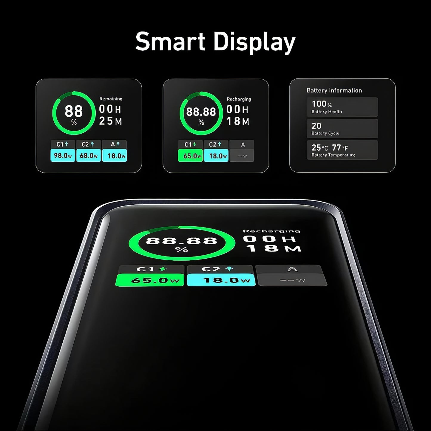 Externá batéria Anker Prime, 20000 mAh, 200 W, QC + PD, 1 x USB-A - 2 x USB-C, čierna A1336011