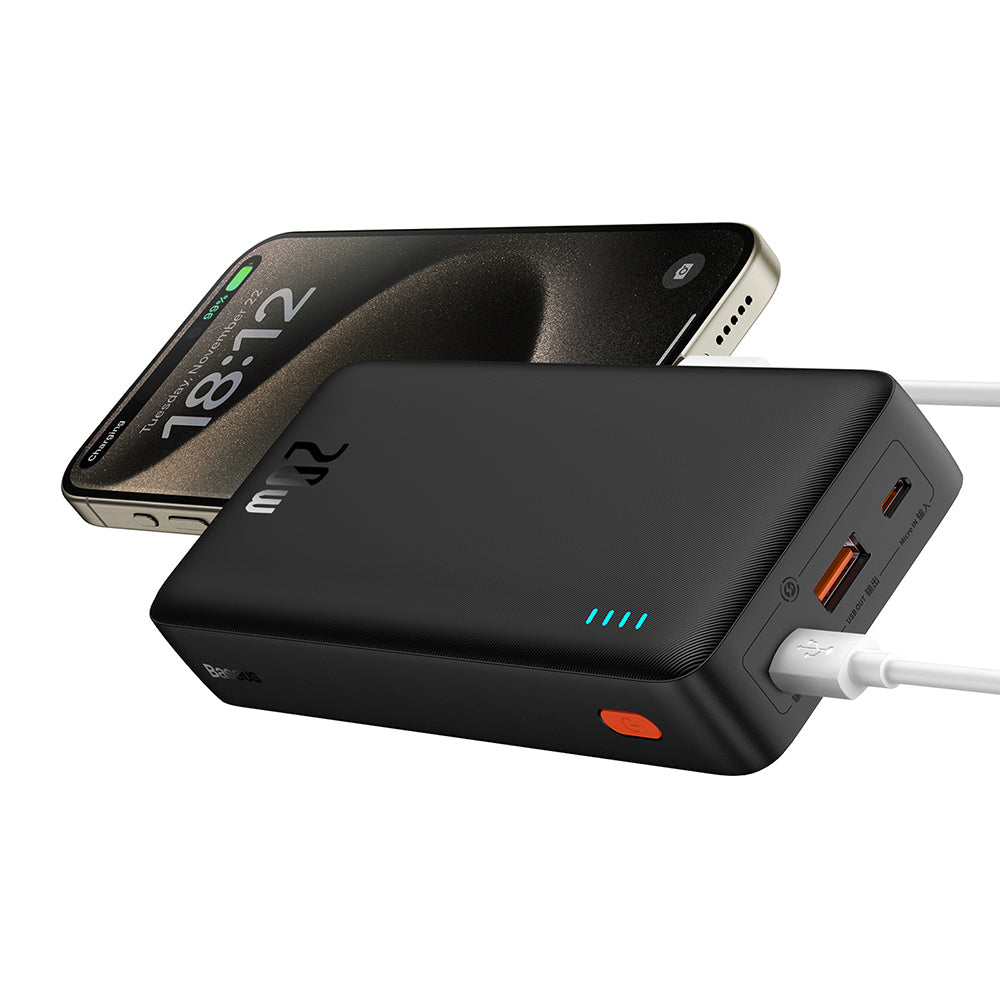 Externá batéria Baseus Airpow, 20000mAh, 20W, QC + PD, 1 x USB-A - 1 x USB-C, Čierna P10022804113-00