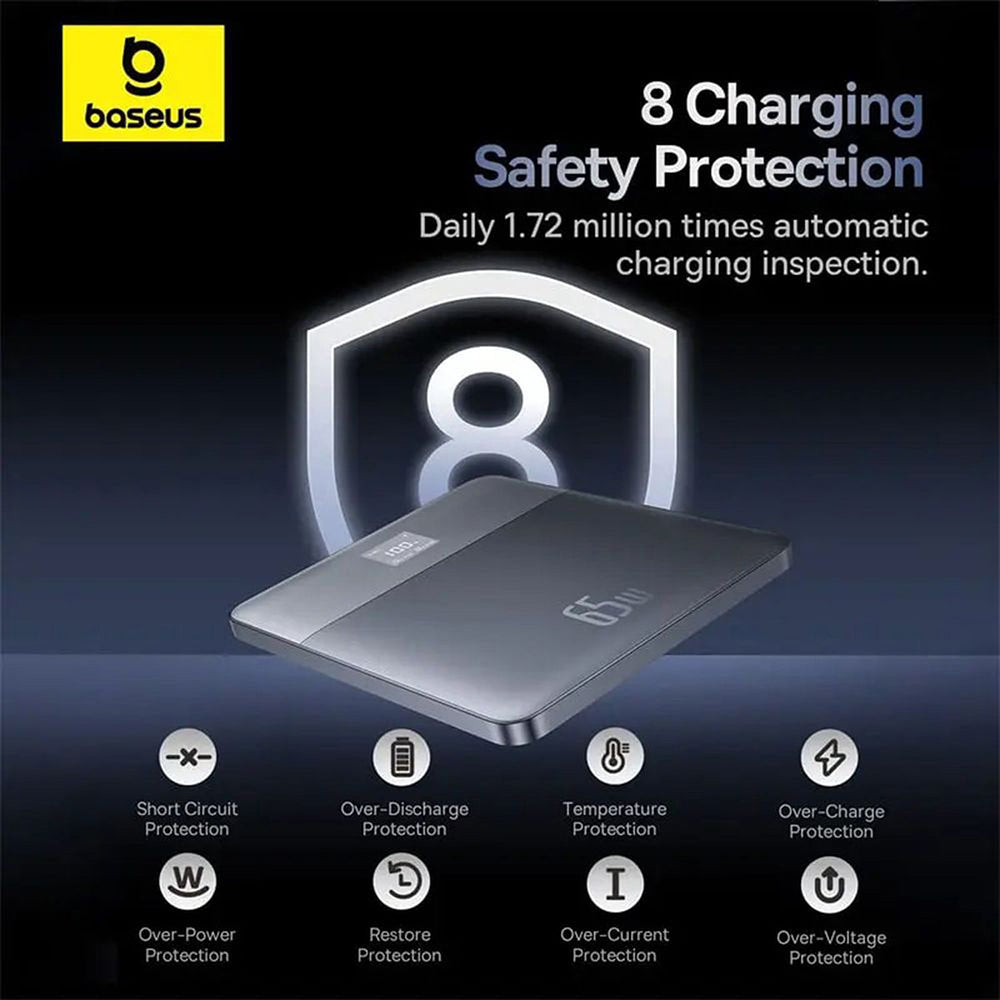 Externá batéria Baseus Blade 2, 12000mAh, 65W, PD, 2 x USB-C, Oranžová P10063801733-00