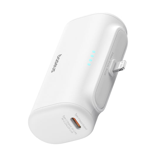 Externá batéria Baseus Compact, 5000mAh, 20W, PD, 1 x Lightning - 1 x USB-C, Biela P10068307213-00