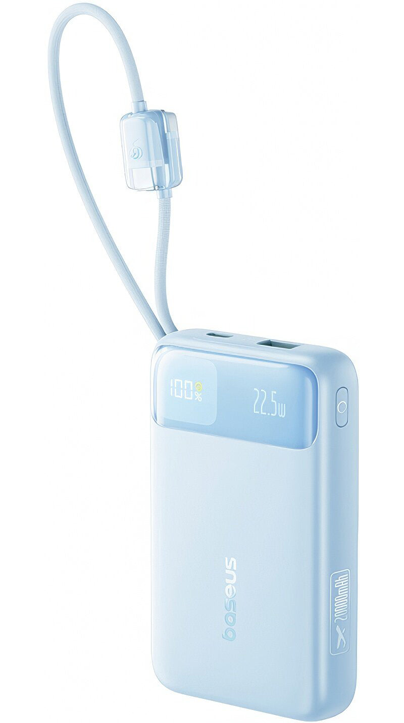 Externá batéria Baseus EnerFill FC11, 20000mAh, 22,5W, QC + PD, 1 x Lightning - 1 x USB-A - 2 x USB-C, modrá E0027S06