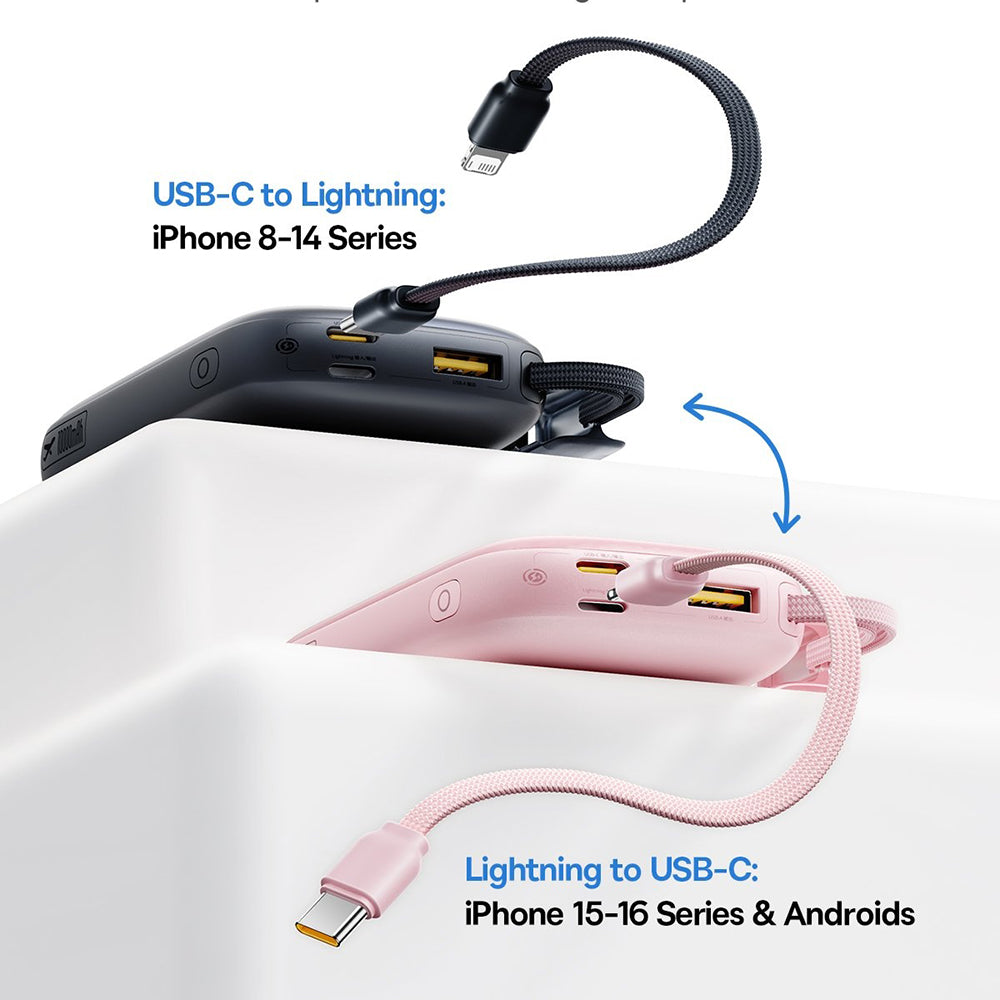 Externá batéria Baseus EnerFill FC21 Qpow 3 Ultra, 10000mAh, 45W, QC + PD, 1 x USB-A - 1 x USB-C, Ružová E0027Q02
