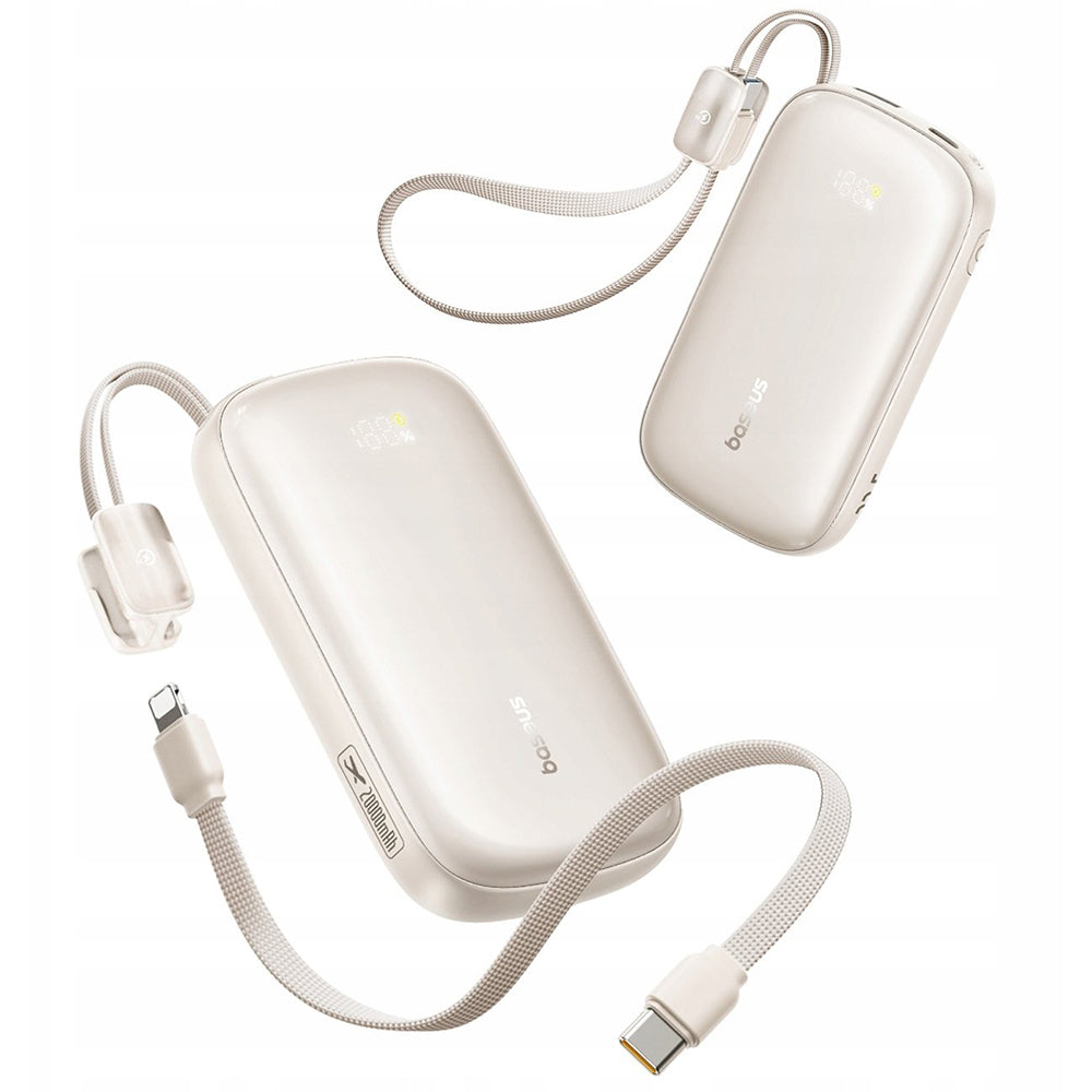 Baseus EnerFill FC21 Qpow 3 Ultra External Battery, 20000mAh, 22.5W, QC + PD, 1 x USB-A - 1 x USB-C, Beige E0027M01