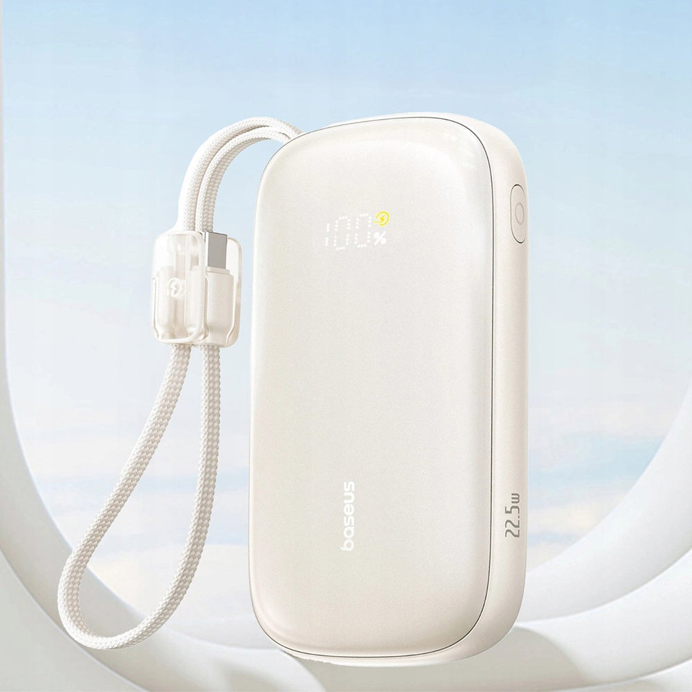 Baseus EnerFill FC21 Qpow 3 Ultra External Battery, 20000mAh, 22.5W, QC + PD, 1 x USB-A - 1 x USB-C, Beige E0027M01