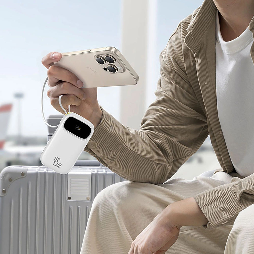 Externá batéria Baseus EnerFill FC31 Qpow 3, 20000mAh, 45W, QC + PD, 1 x Lightning - 1 x USB-A - 2 x USB-C, Modrá E0028D03