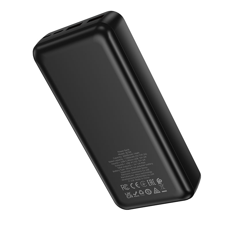 Externá batéria Borofone BJ78A Clever, 20000mAh, 10W, 2 x USB-A, Čierna