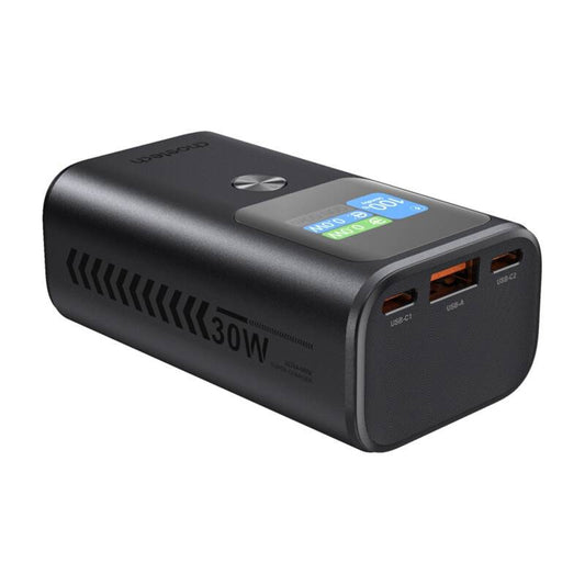 Externá batéria Choetech B701, 10000mAh, 30W, QC + PD, 1 x USB-A - 2 x USB-C, Čierna