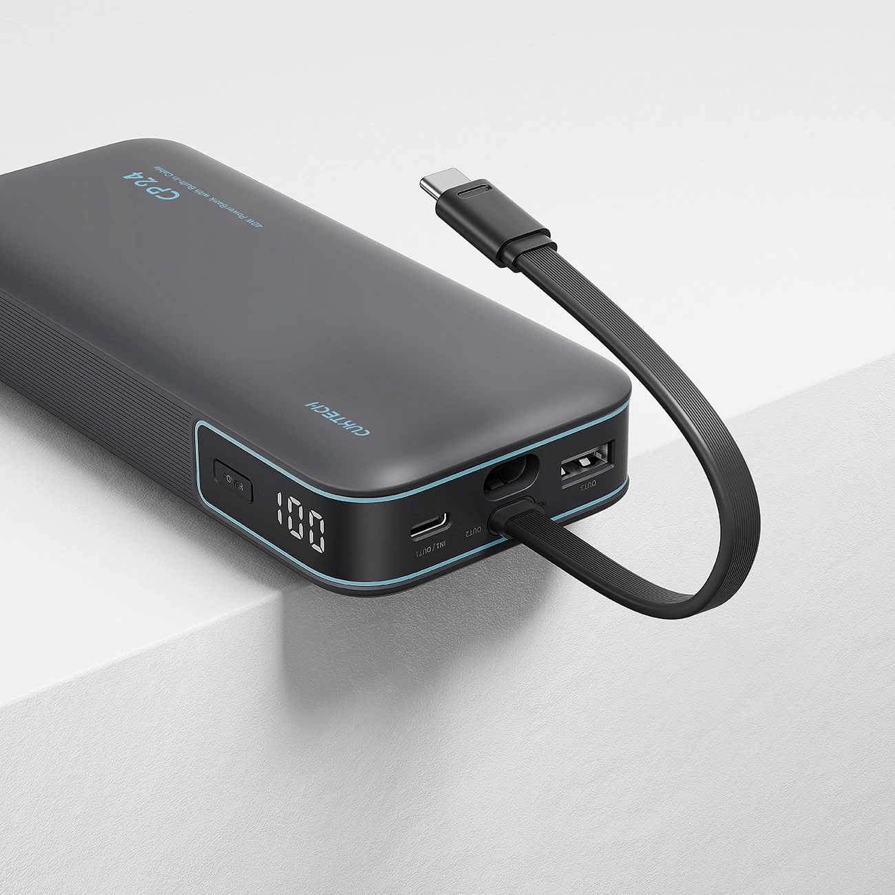 Externá batéria Cuktech LPB200N, 20000mAh, 40W, QC + PD, 1 x USB-A - 2 x USB-C, čierna