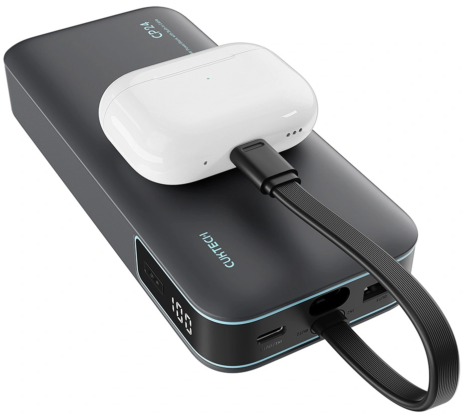 Externá batéria Cuktech LPB200N, 20000mAh, 40W, QC + PD, 1 x USB-A - 2 x USB-C, čierna