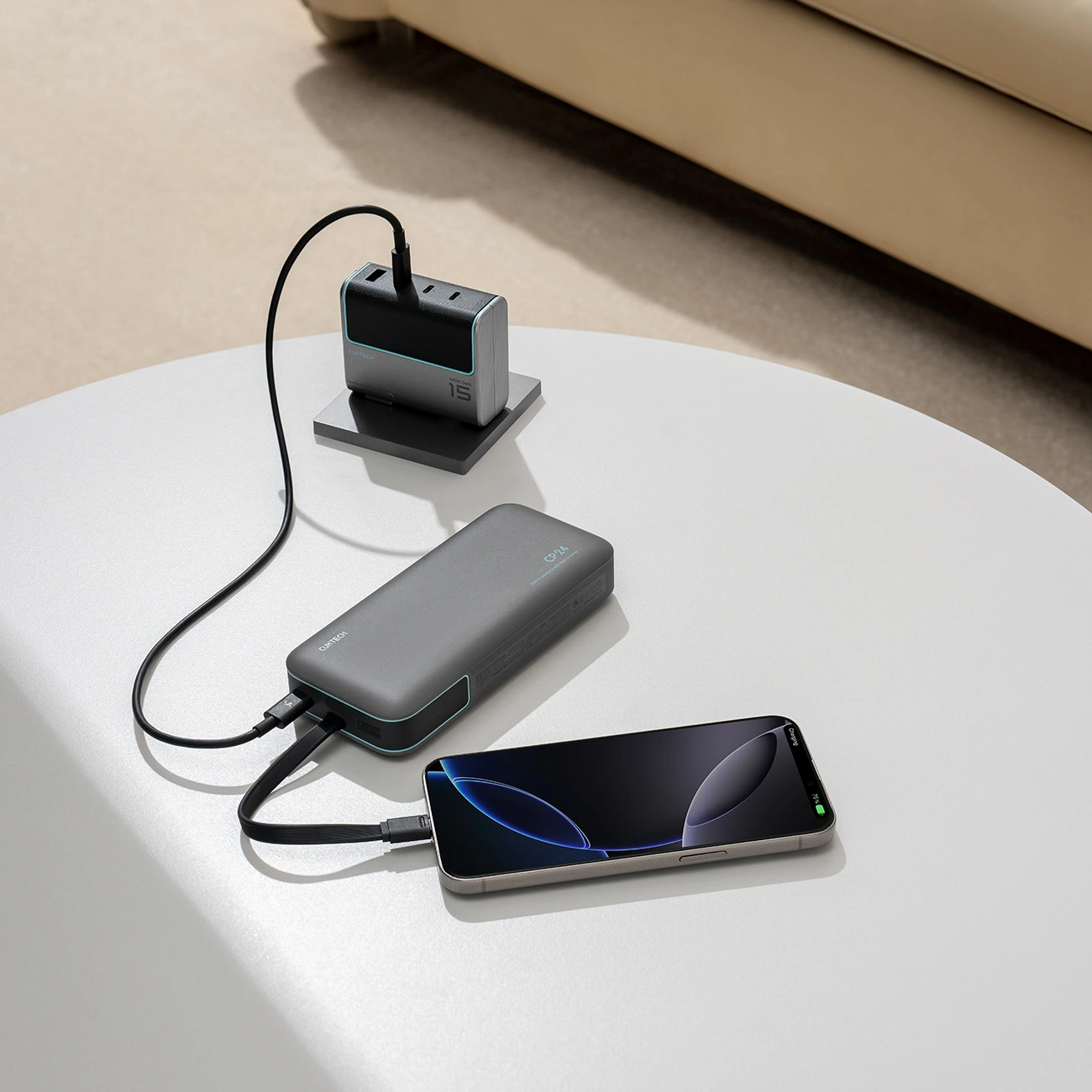 Externá batéria Cuktech LPB200N, 20000mAh, 40W, QC + PD, 1 x USB-A - 2 x USB-C, čierna