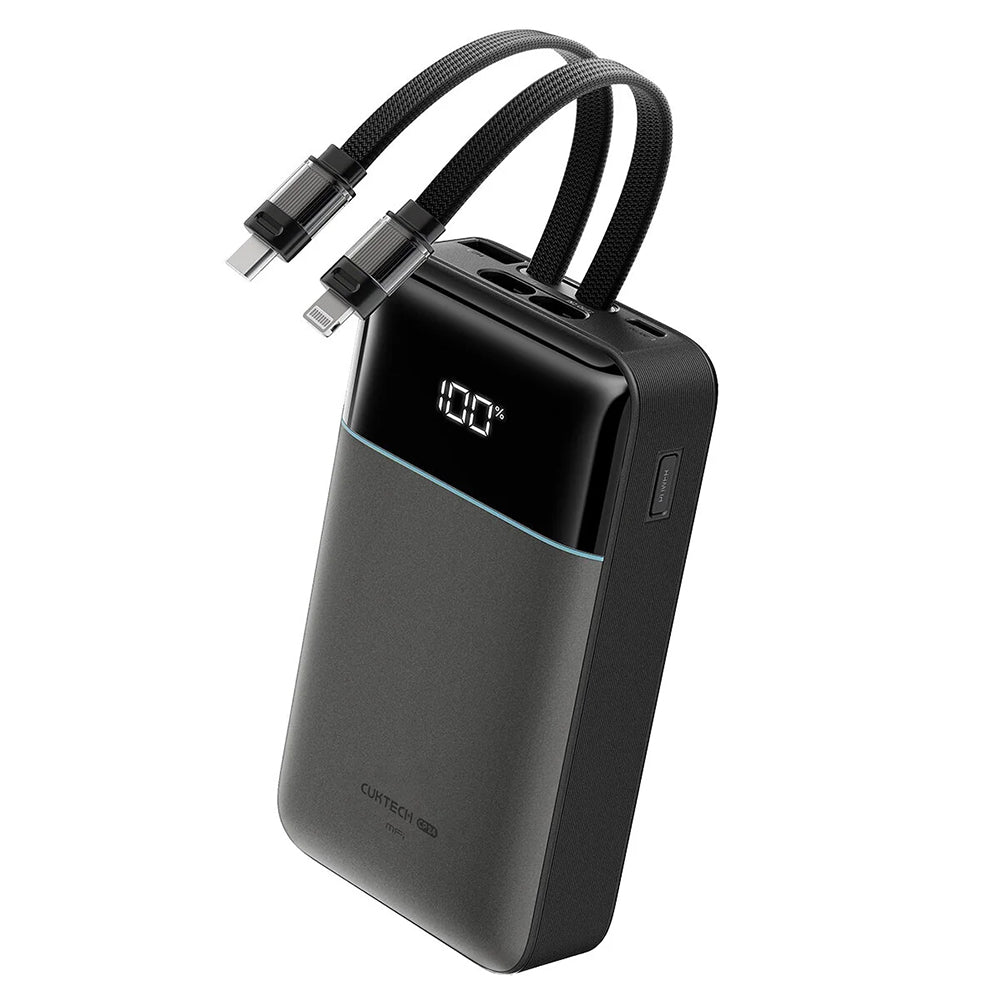 Externá batéria Cuktech LPB200NL, 20000mAh, 40W, QC + PD, 1 x Lightning - 1 x USB-A - 2 x USB-C, Sivá CKB200NLGLGY
