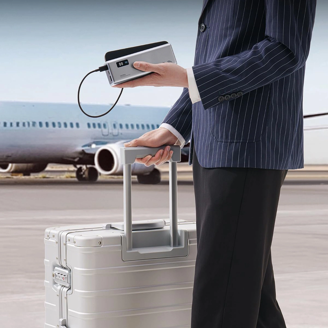 Externá batéria Cuktech P+ No.15, 20000mAh, 150W, QC + PD, 1 x USB-A - 2 x USB-C, Sivá CUKPB200GLBK