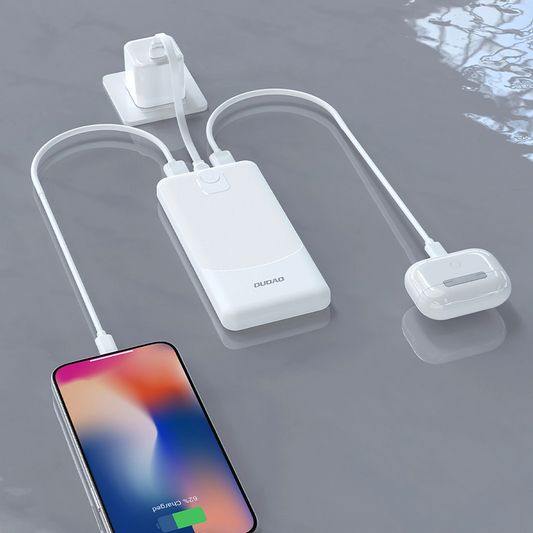 Externá batéria Dudao K10Pro, 20000mAh, 12W, 2 x USB-A, Biela