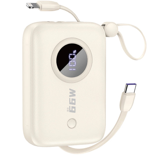 Externá batéria Dudao K14, 10000 mAh, 66 W, QC + PD, 1 x USB-A - 1 x USB-C, béžová
