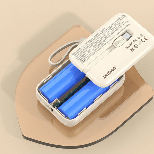 Externá batéria Dudao K14, 10000 mAh, 66 W, QC + PD, 1 x USB-A - 1 x USB-C, béžová