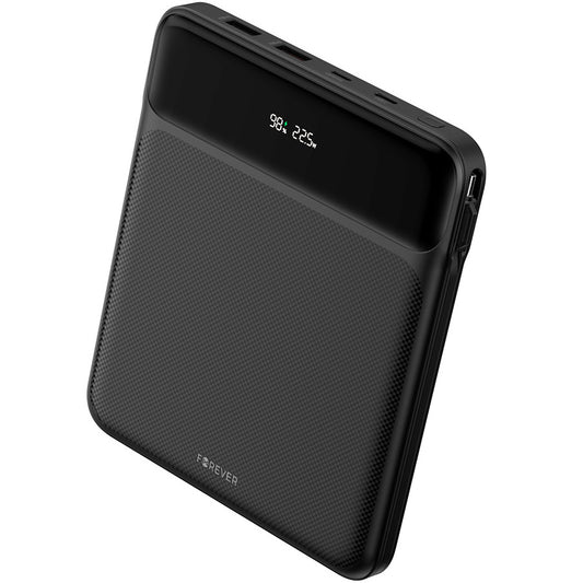 Forever TB-200 externá batéria, 20000 mAh, 100 W, QC + PD, 1 x Lightning - 2 x USB-C - 2 x USB-A, čierna