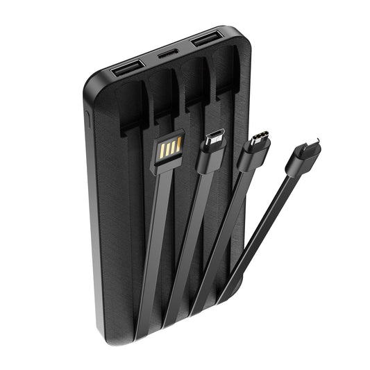 Forever TB-411 externá batéria, 10000 mAh, 10 W, 1 x Lightning - 1 x microUSB - 1 x USB-C - 2 x USB-A, čierna