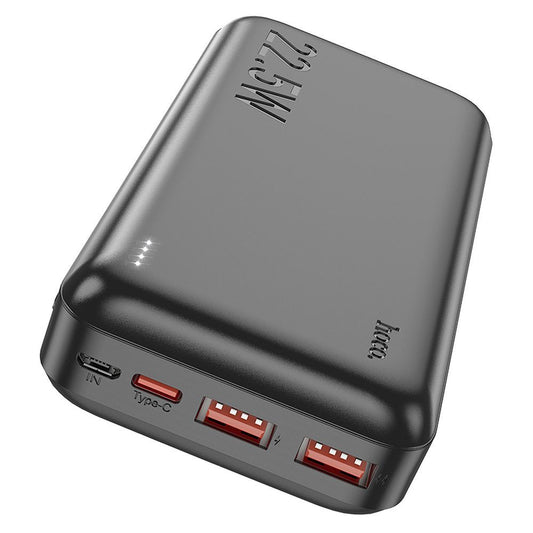 Externá batéria HOCO J101A, 20000mAh, 22,5W, QC + PD, 1 x USB-C - 2 x USB-A, čierna