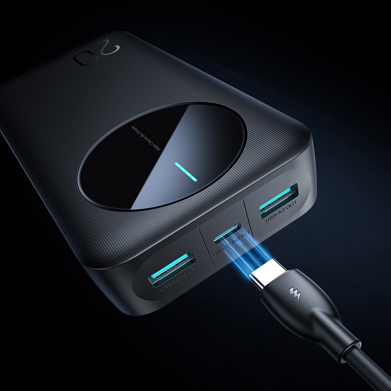 Externá batéria Joyroom JR-PBF14, 20000mAh, 12W, 1 x USB-C - 2 x USB-A, Čierna