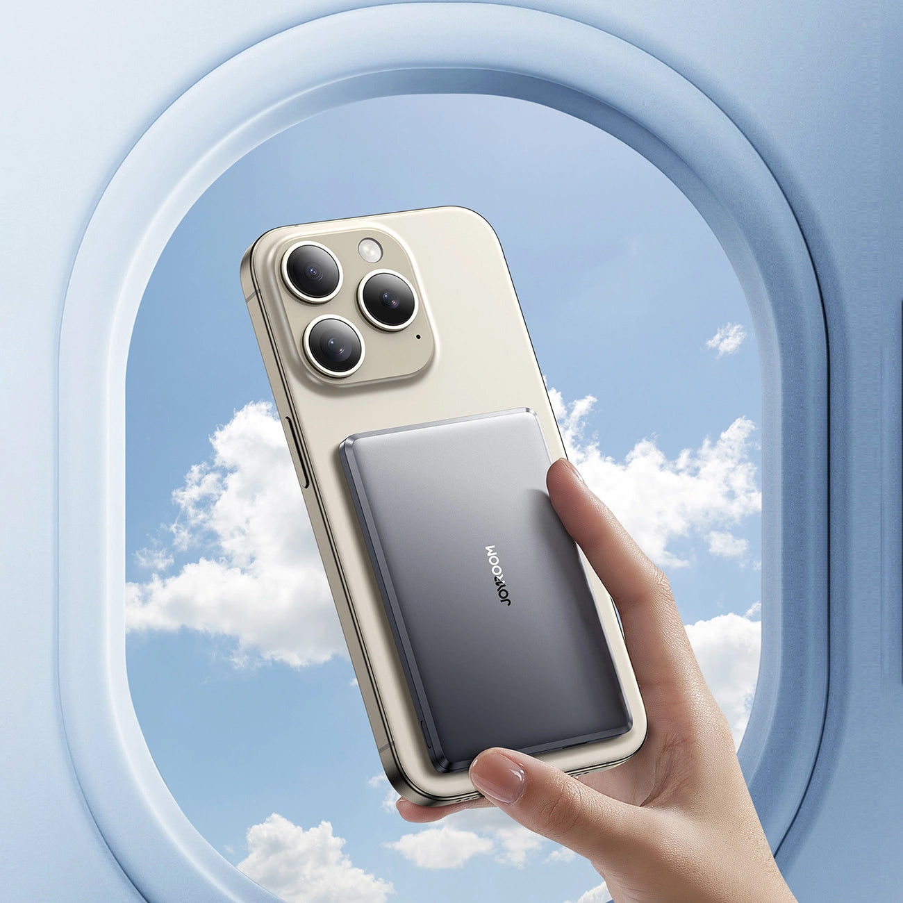 Externá bezdrôtová batéria Joyroom JR-PBM08, 5000mAh, 20W, PD + FQI, 1 x QI - 1 x USB-C, Sivá