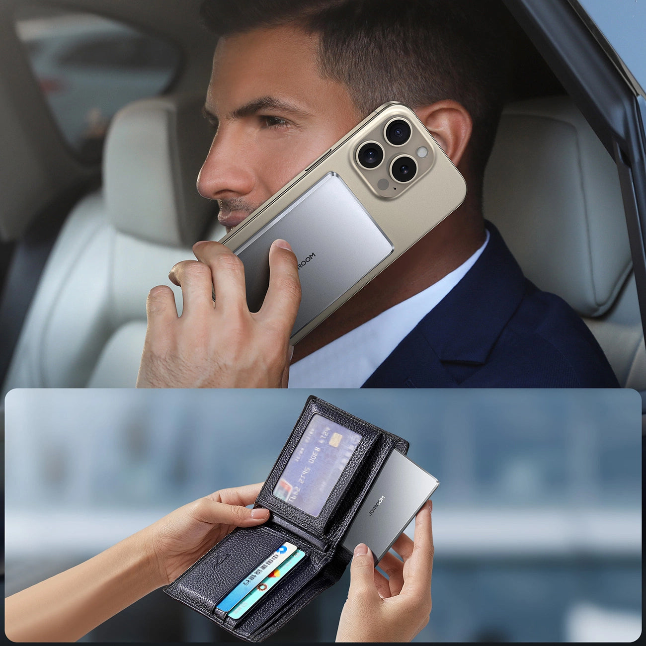 Externá bezdrôtová batéria Joyroom JR-PBM08, 5000mAh, 20W, PD + FQI, 1 x QI - 1 x USB-C, Sivá