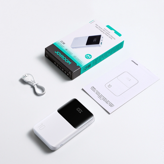 Externá batéria Joyroom JR-QP191, 10000mAh, 22.5W, QC + PD, 1 x USB-A - 2 x USB-C, Biela