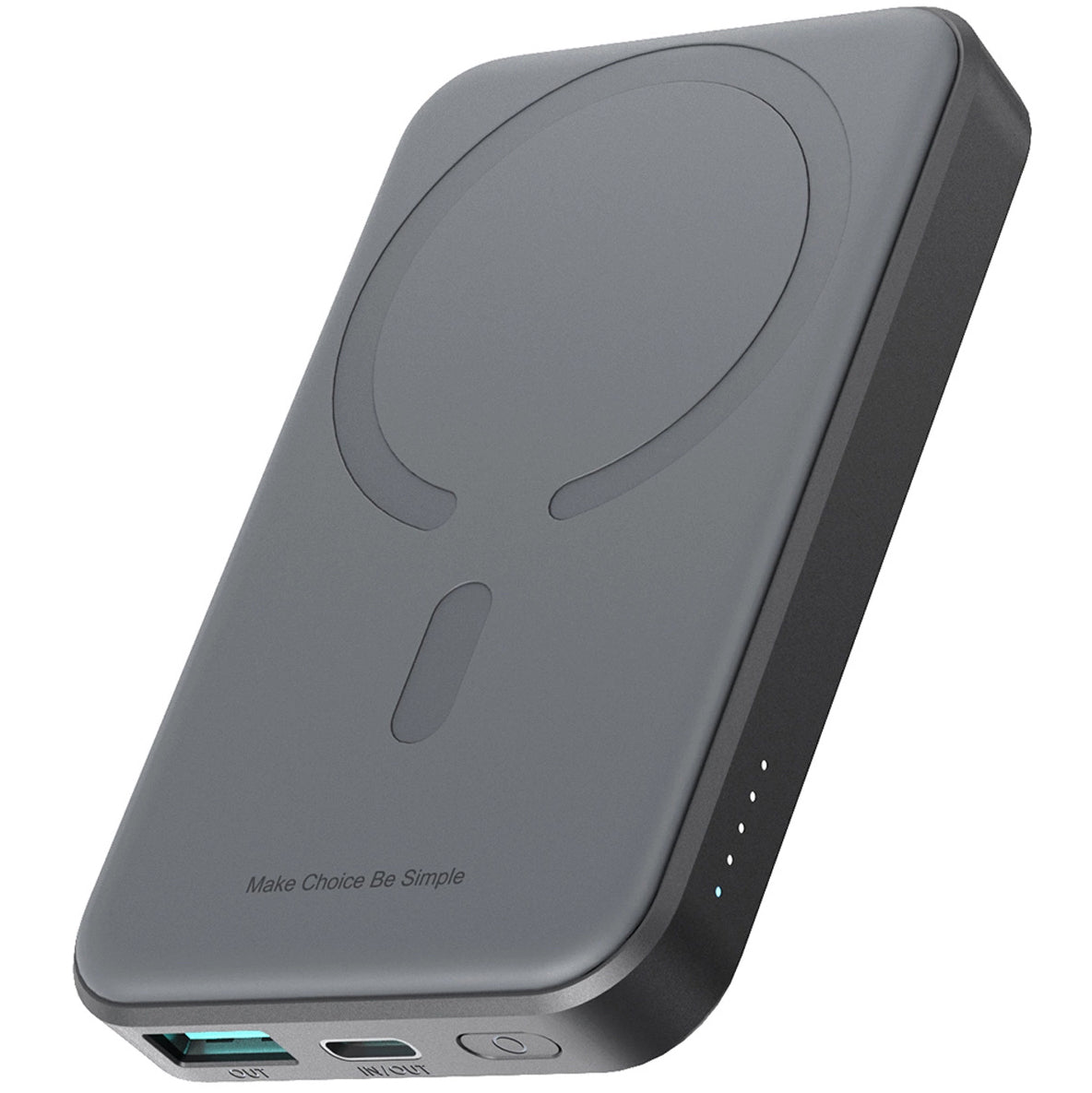 Externá bezdrôtová batéria Joyroom JR-W020 Mini, 5000mAh, 20W, QC + PD + FQI, 1 x QI - 1 x USB-A - 1 x USB-C, Čierna