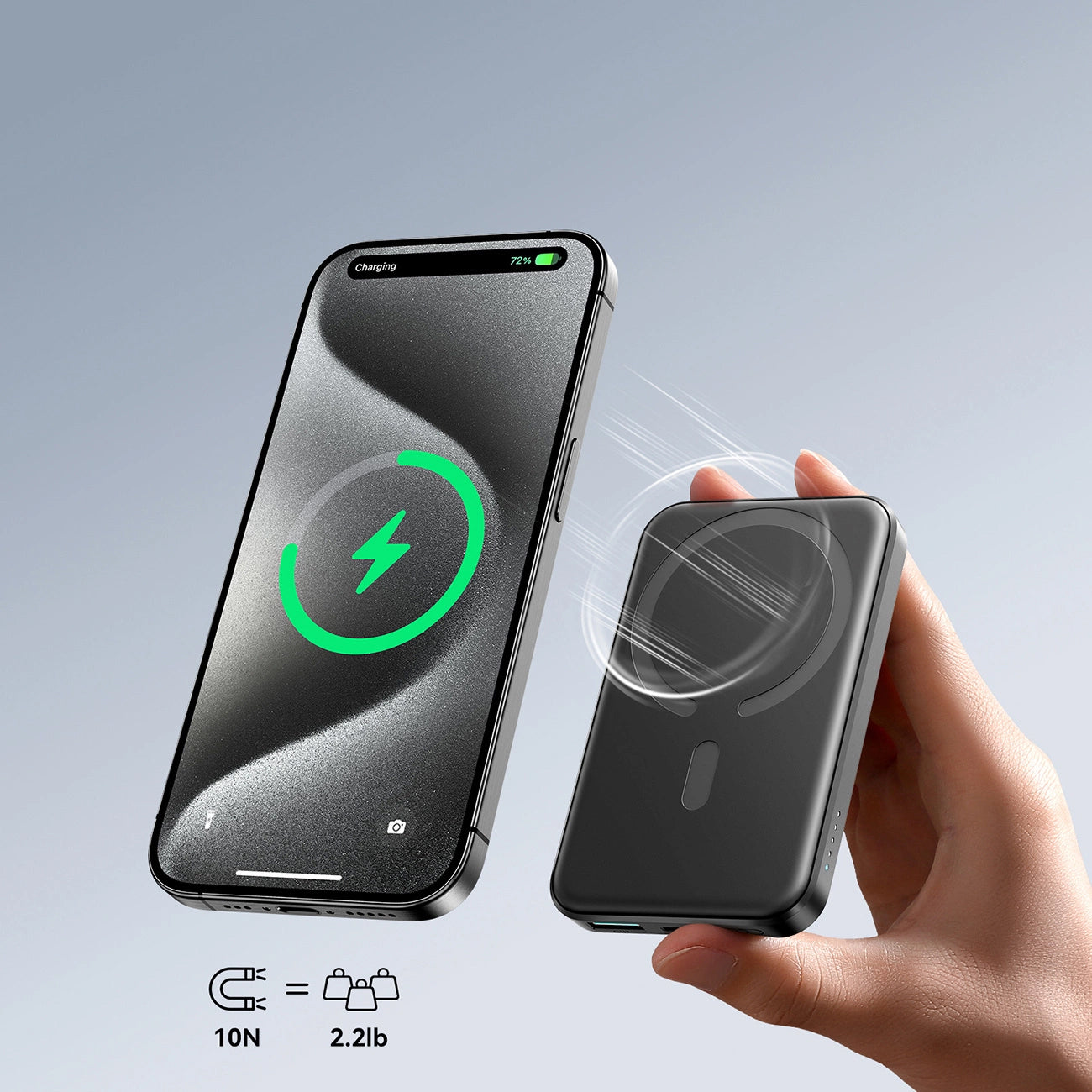 Externá bezdrôtová batéria Joyroom JR-W020 Mini, 5000mAh, 20W, QC + PD + FQI, 1 x QI - 1 x USB-A - 1 x USB-C, Čierna