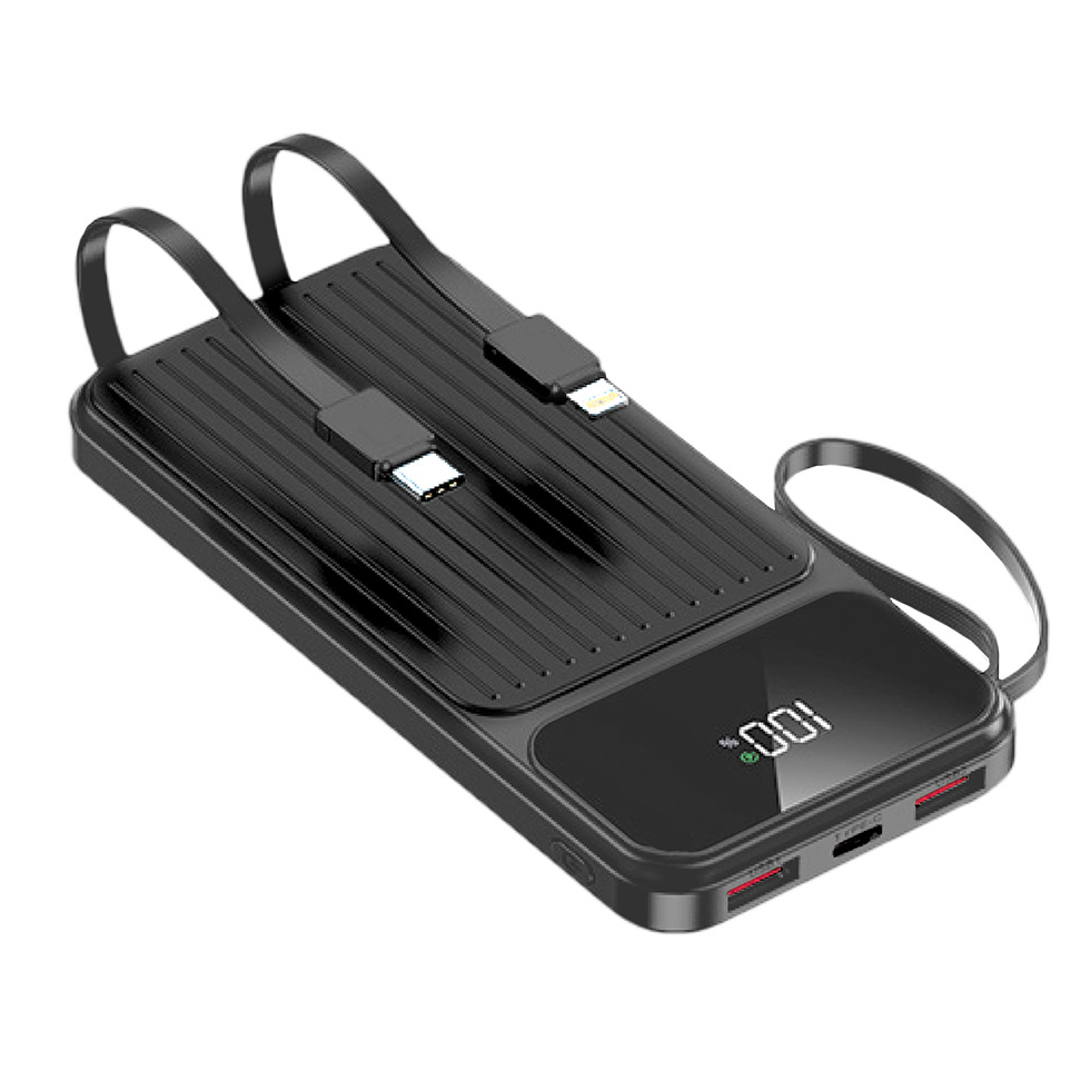 Externá batéria MaXlife MXPB-06, 10000mAh, 22.5W, QC + PD, 1 x Lightning - 2 x USB-A - 2 x USB-C, Čierna