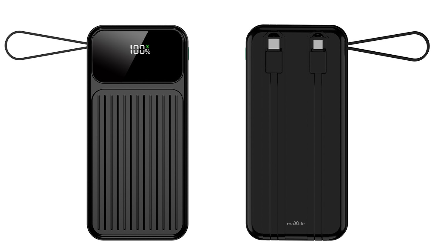 Externá batéria MaXlife MXPB-06, 10000mAh, 22.5W, QC + PD, 1 x Lightning - 2 x USB-A - 2 x USB-C, Čierna