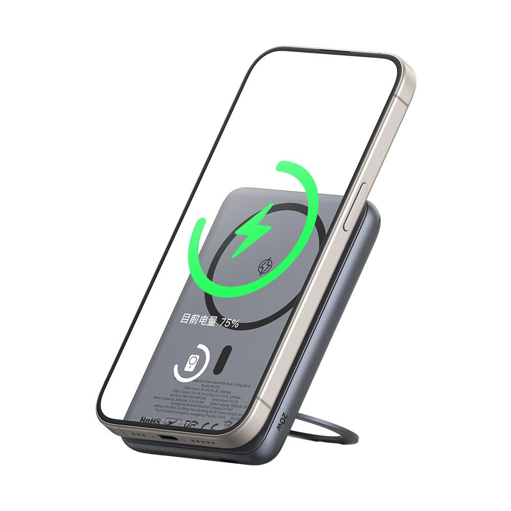 Externá bezdrôtová batéria McDodo MC-8361 Meta, 5000mAh, 20W, PD + FQI, 1 x QI - 1 x USB-C, Sivá