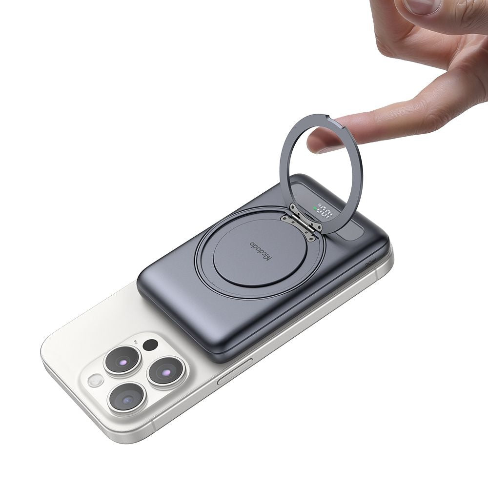Externá bezdrôtová batéria McDodo MC-8361 Meta, 5000mAh, 20W, PD + FQI, 1 x QI - 1 x USB-C, Sivá