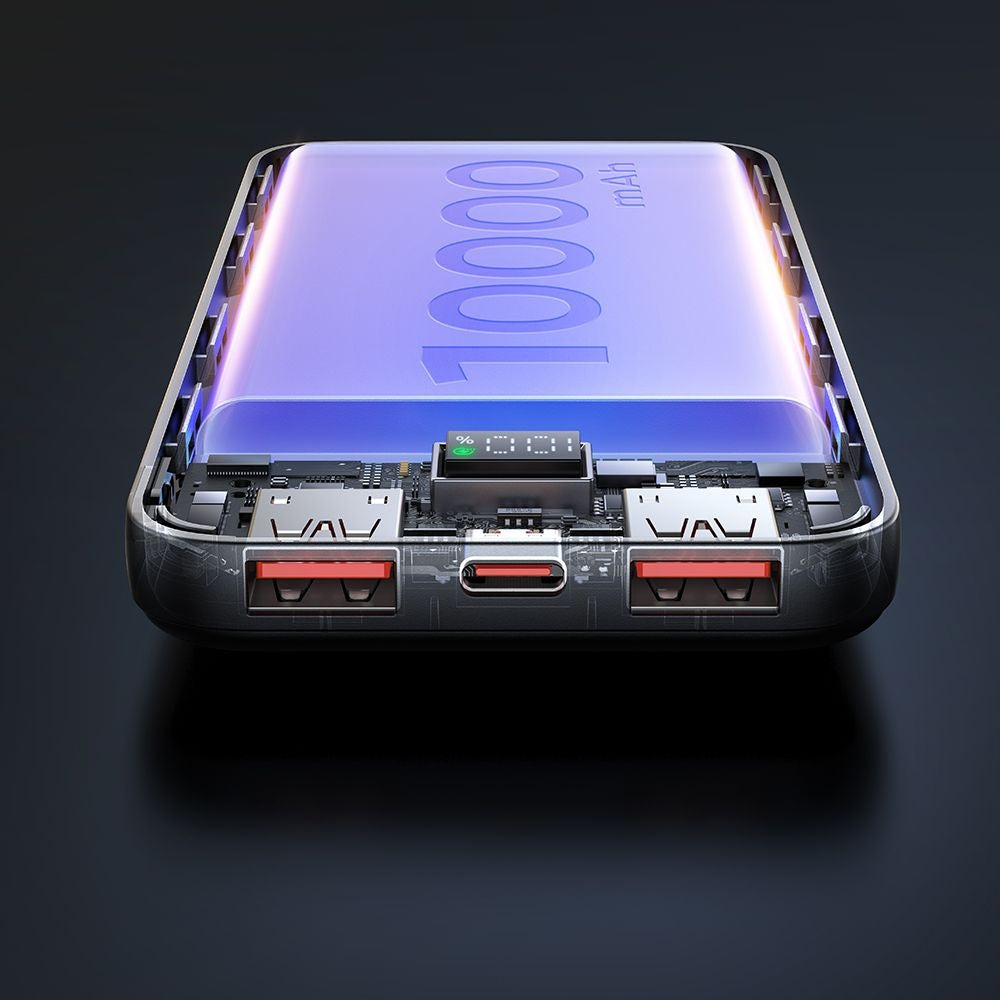 Externá batéria McDodo MC-4220, 10000mAh, 22.5W, QC + PD, 2 x USB-A - 1 x USB-C, Čierna