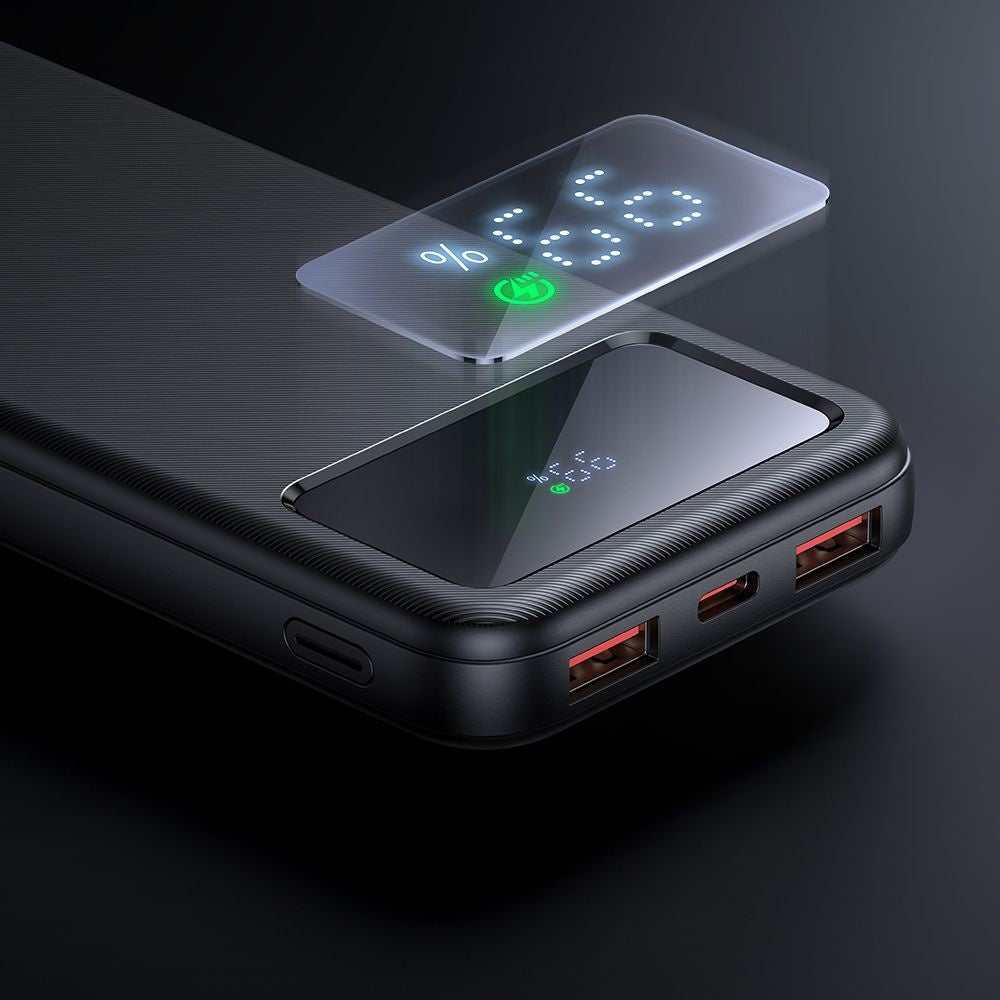 Externá batéria McDodo MC-4220, 10000mAh, 22.5W, QC + PD, 2 x USB-A - 1 x USB-C, Čierna
