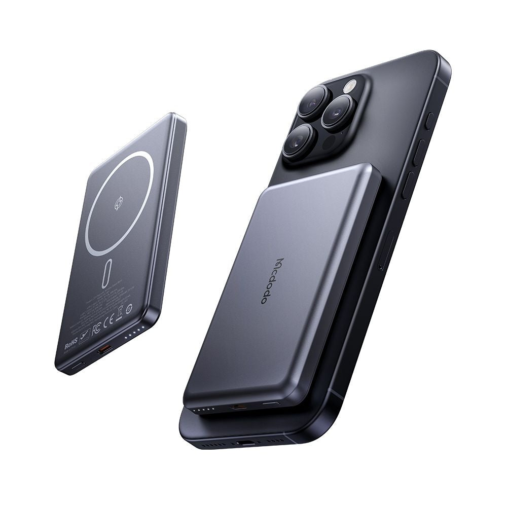 Externá bezdrôtová batéria McDodo MC-4641 Meta, 5000mAh, 20W, PD + FQI, 1 x QI - 1 x USB-C, čierna